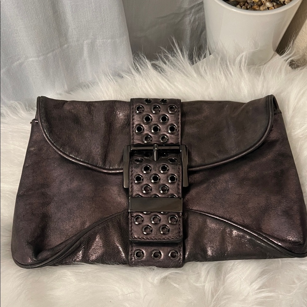Michael Kors Shimmering Dark Clutch